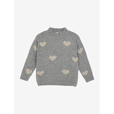 Knitted Sweater Heart 930278 1220 Medium Grey Melange