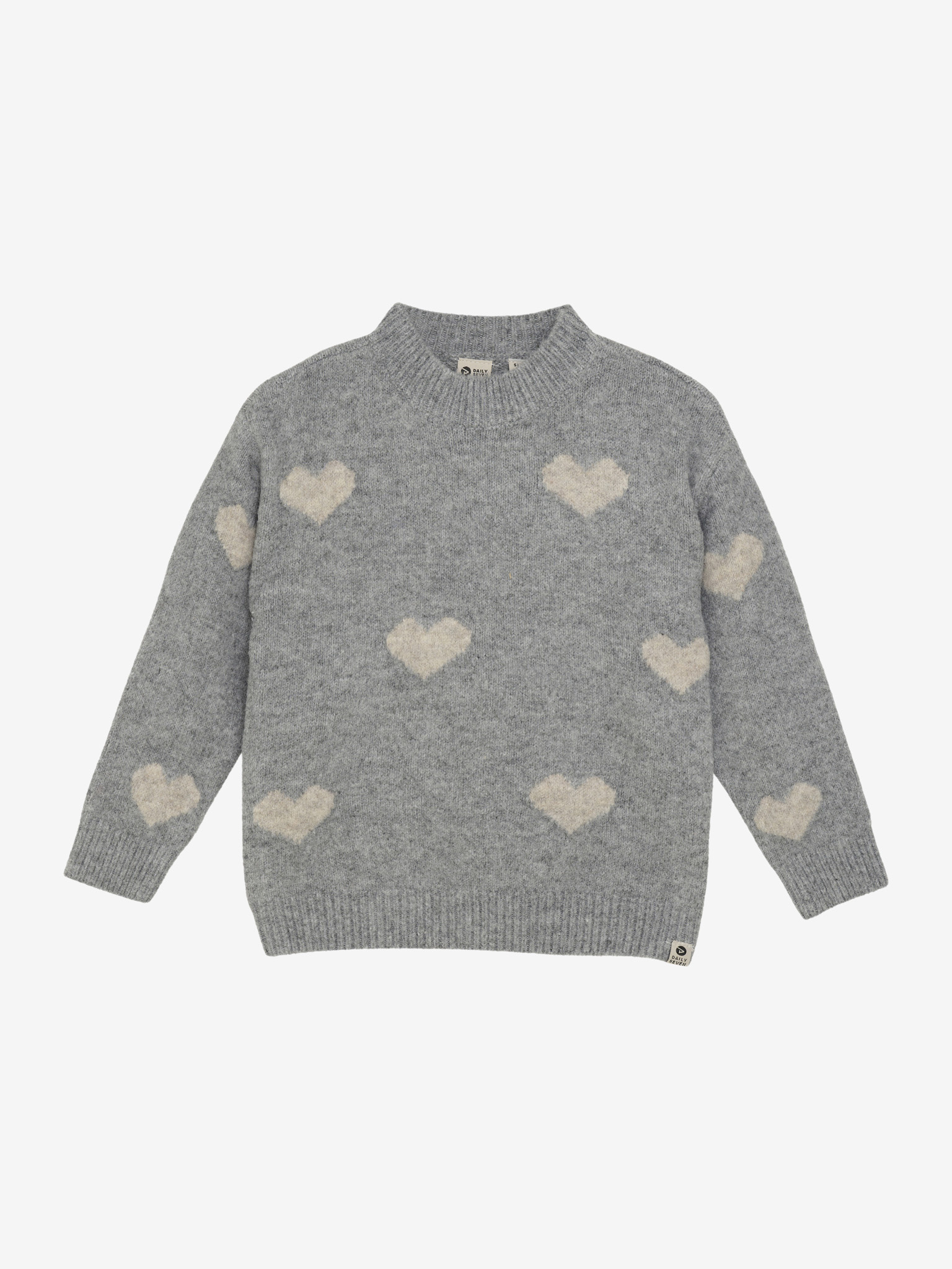 Knitted Sweater Heart 930278 1220 Medium Grey Melange