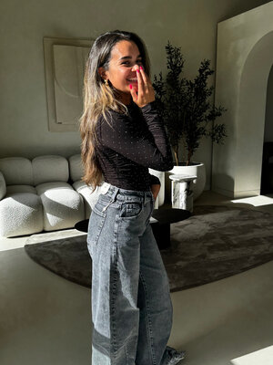 Balloon jeans stretch  // grey acid wash