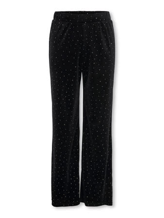KOGVELLA VELVET WIDE PANT JRS 15362601 Black Studs