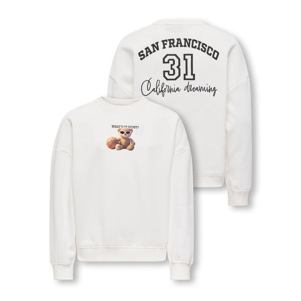 KIDS ONLY KOGBILA L/S OVZ PRINT O-NECK SWT 15357903 Egret Sport