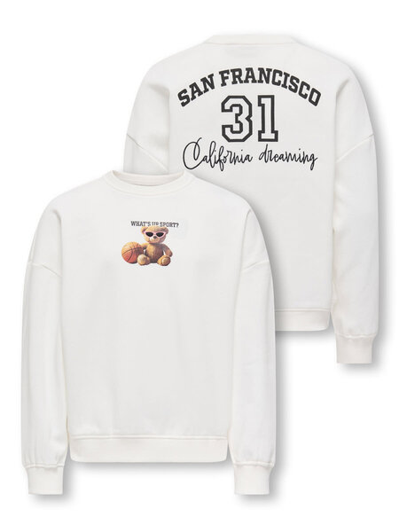 KIDS ONLY KOGBILA L/S OVZ PRINT O-NECK SWT 15357903 Egret Sport