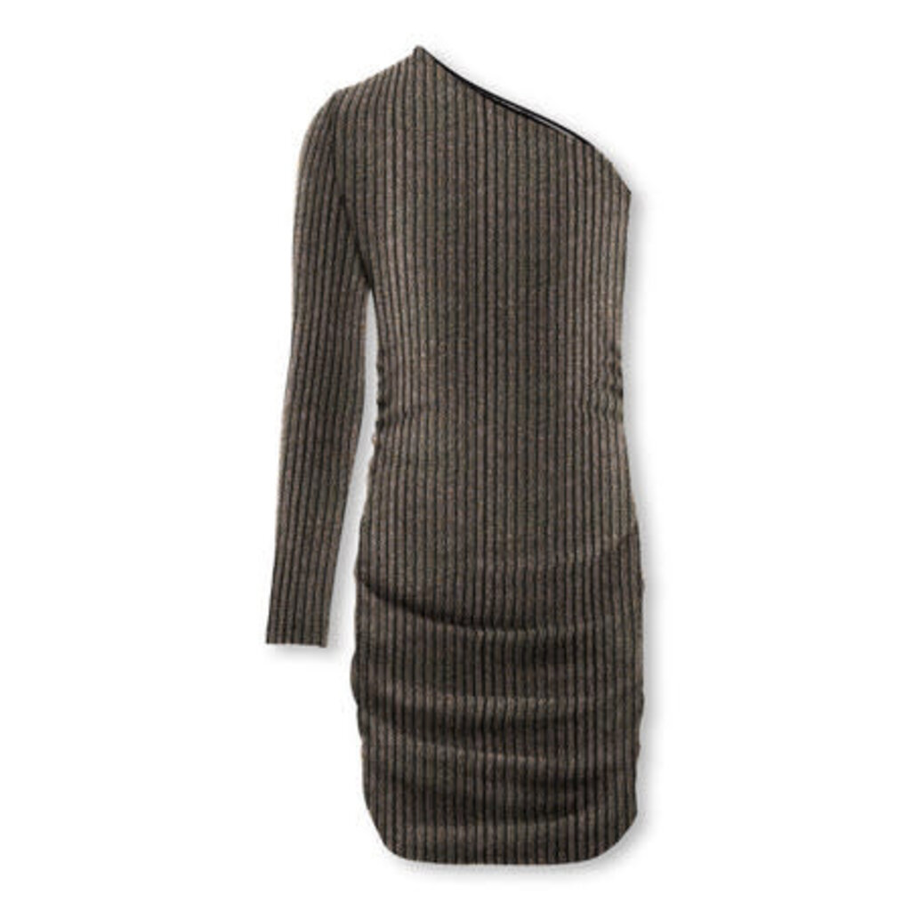 KIDS ONLY KOGQUEEN ONESHOULD GLITTER DRESS BF JRS 15331442 Black Lurex Light Gold/Silver/Wide Stripe