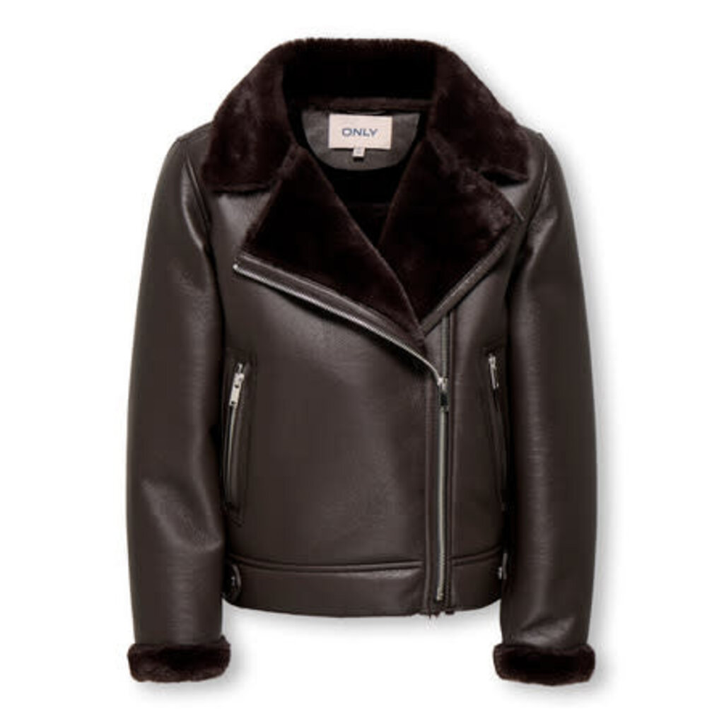 KIDS ONLY KOGSTARRY BONDED TEDDY JACKET OTW 15360681 Black Coffee