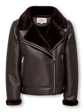 KOGSTARRY BONDED TEDDY JACKET OTW 15360681 Black Coffee