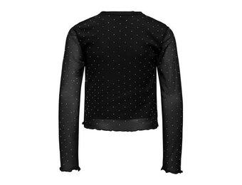 KOGJADA L/S RHINESTONE MESH TOP JRS 15361699 Black Silver Rhinestones