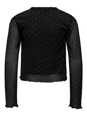 KOGJADA L/S RHINESTONE MESH TOP JRS 15361699 Black Silver Rhinestones