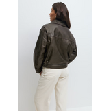 Distressed pu jacket 26842 Dark brown (7180)