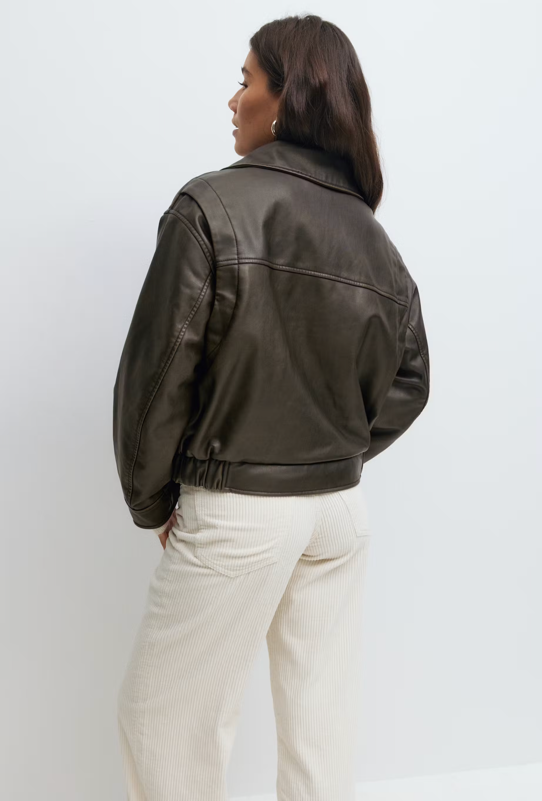 Distressed pu jacket 26842 Dark brown (7180)