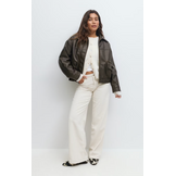 Distressed pu jacket 26842 Dark brown (7180)