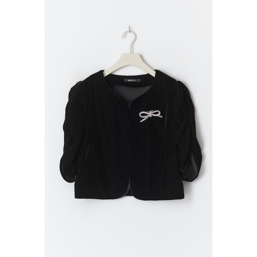 Gina Tricot Velour top 26752 black