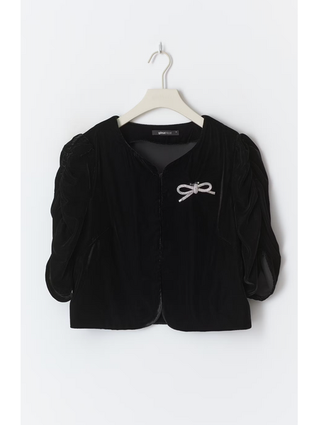 Gina Tricot Velour top 26752 black