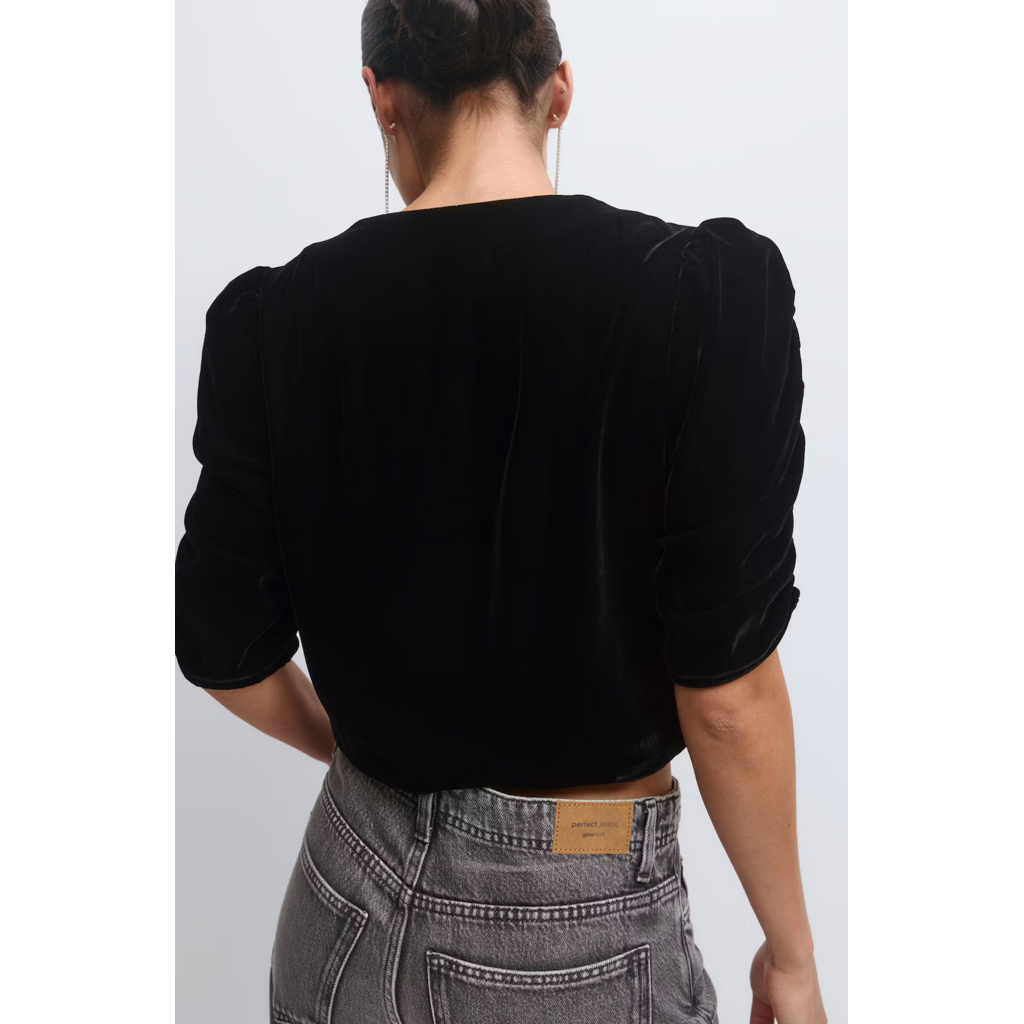 Gina Tricot Velour top 26752 black