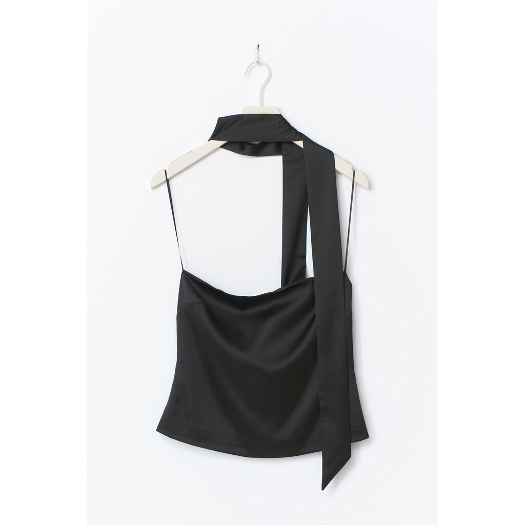 Gina Tricot Satin scarf top 26650 black