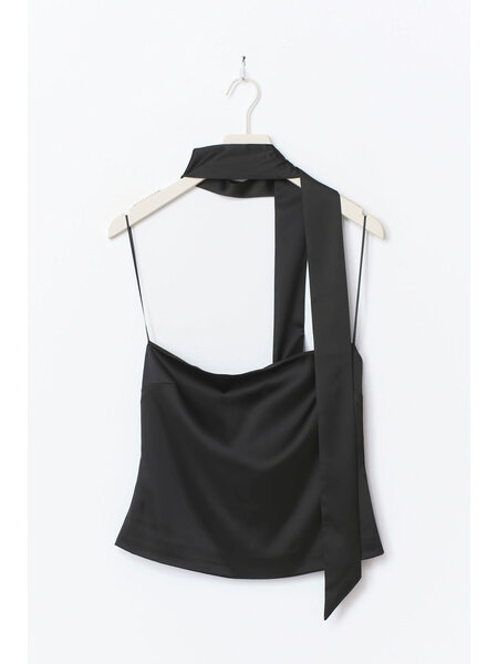 Gina Tricot Satin scarf top 26650 black