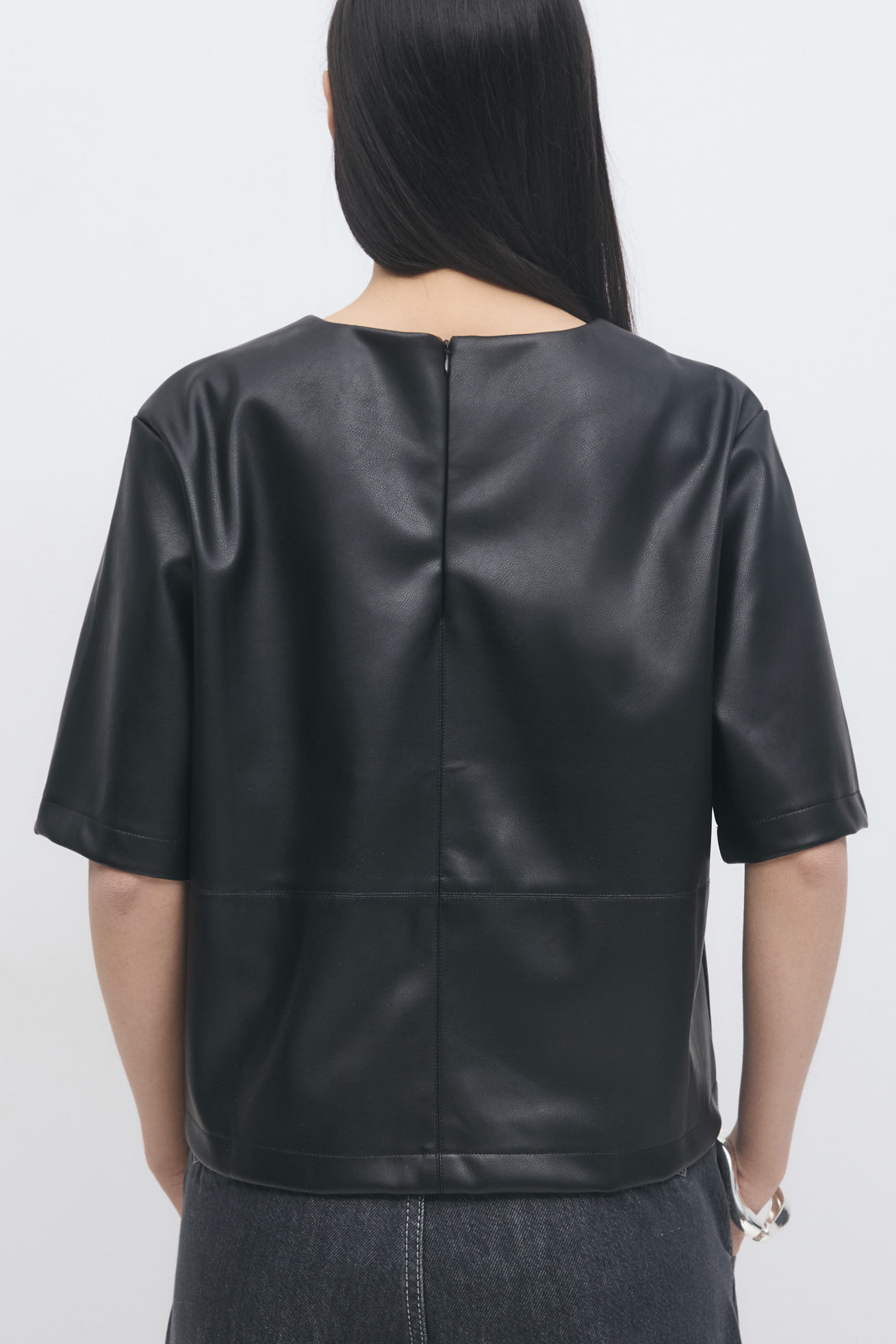 Pu boxy tee 25954 9000 black