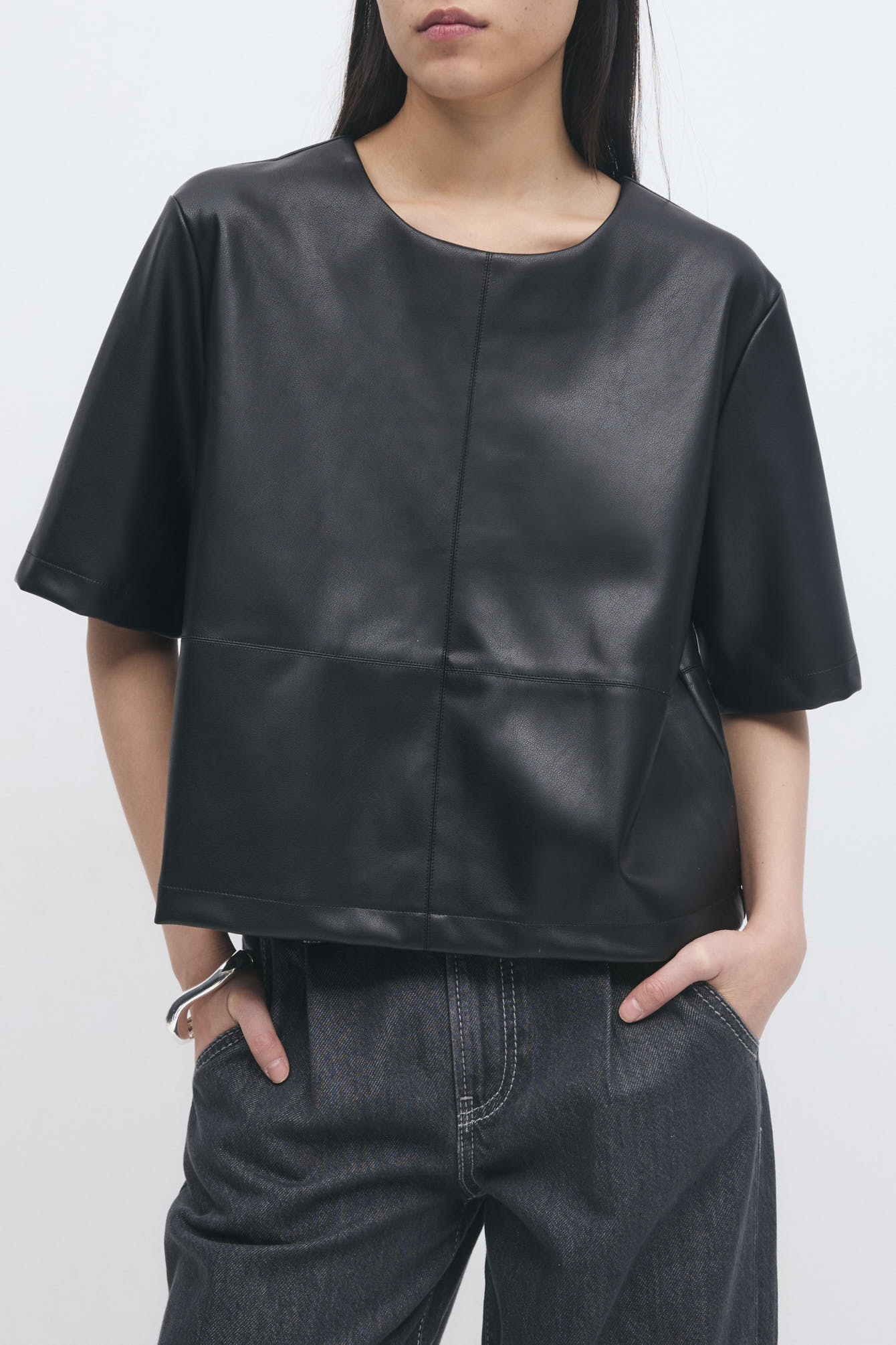 Pu boxy tee 25954 9000 black
