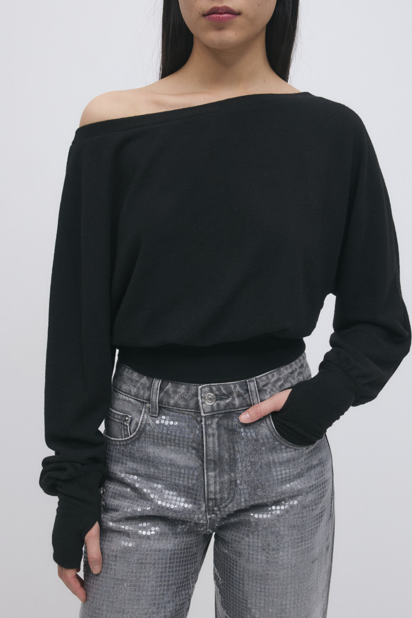 Off shoulder top 26079 black
