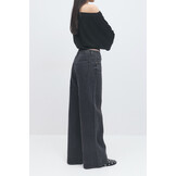 Low wide front seam jeans 26717 offblack