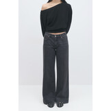 Low wide front seam jeans 26717 offblack