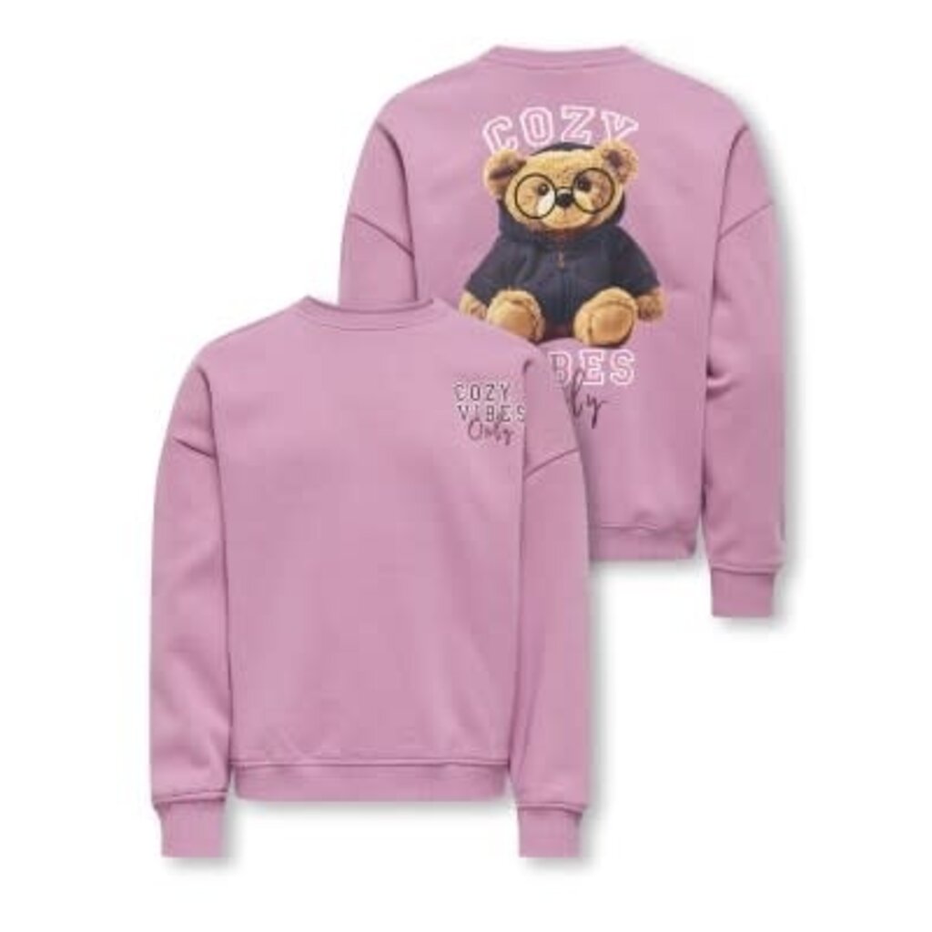 KIDS ONLY KOGBILA L/S OVZ PRINT O-NECK SWT 15357903 Mauve Orchid