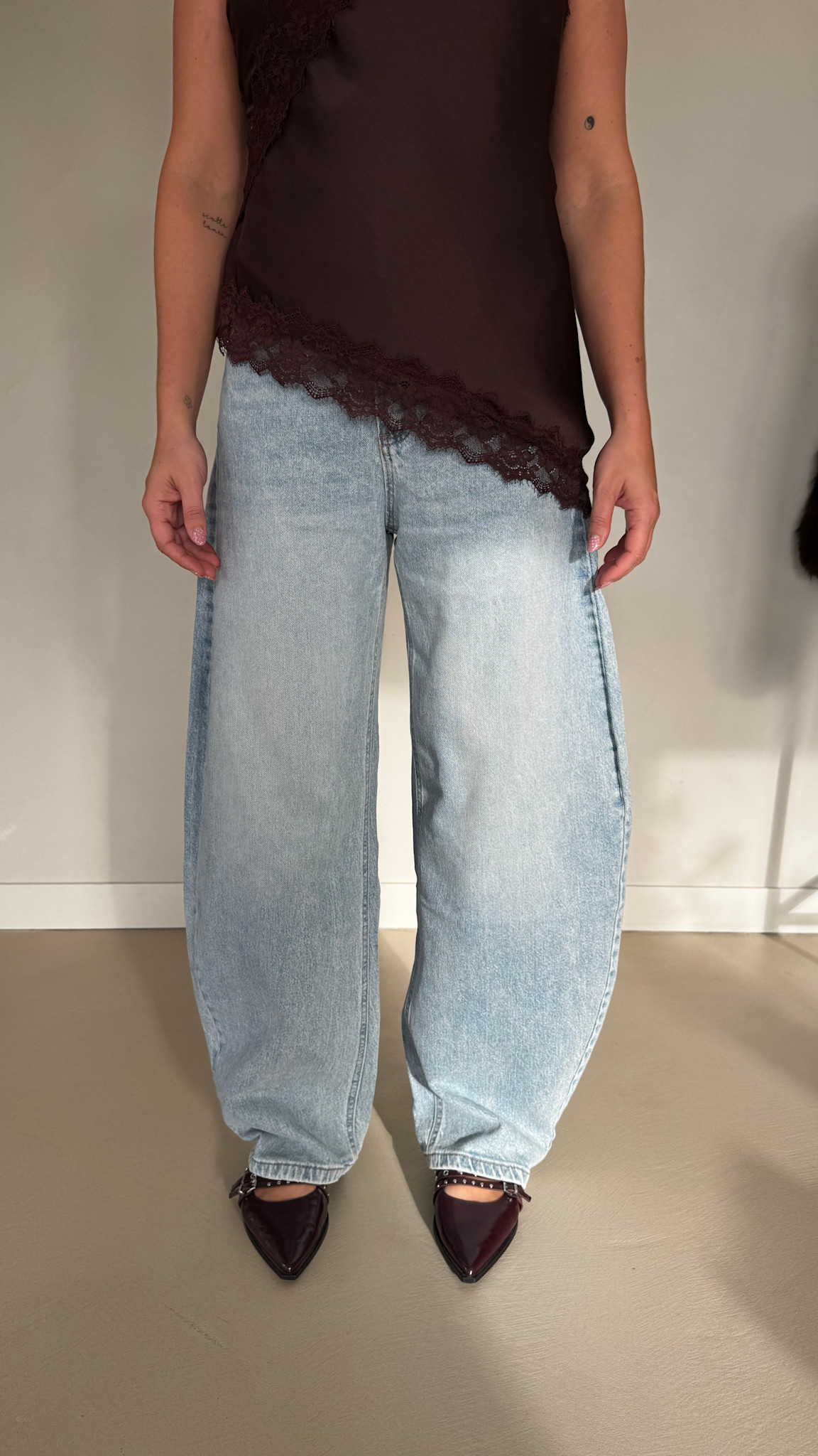 Balloon baggy jeans stretch // light blue