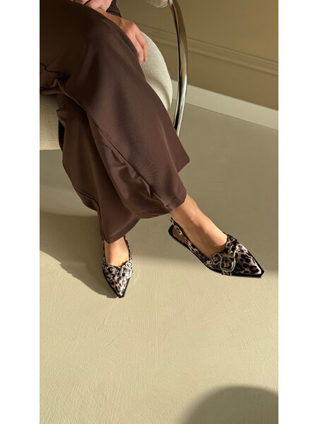 Buckle slingbacks - leopard