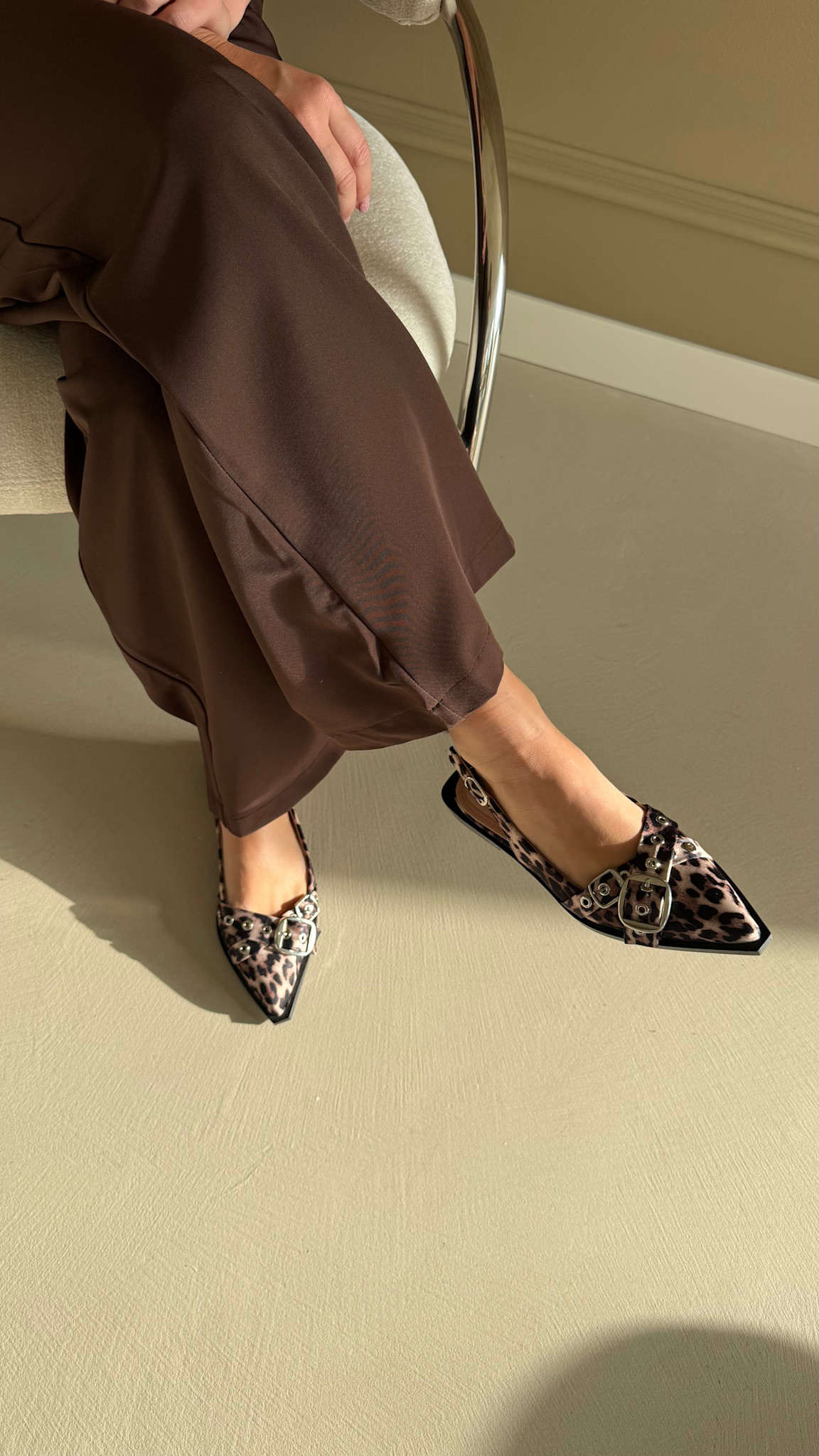 Buckle slingbacks - leopard