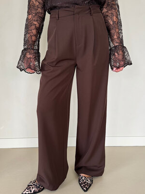 IVY wide leg pantalon - bruin