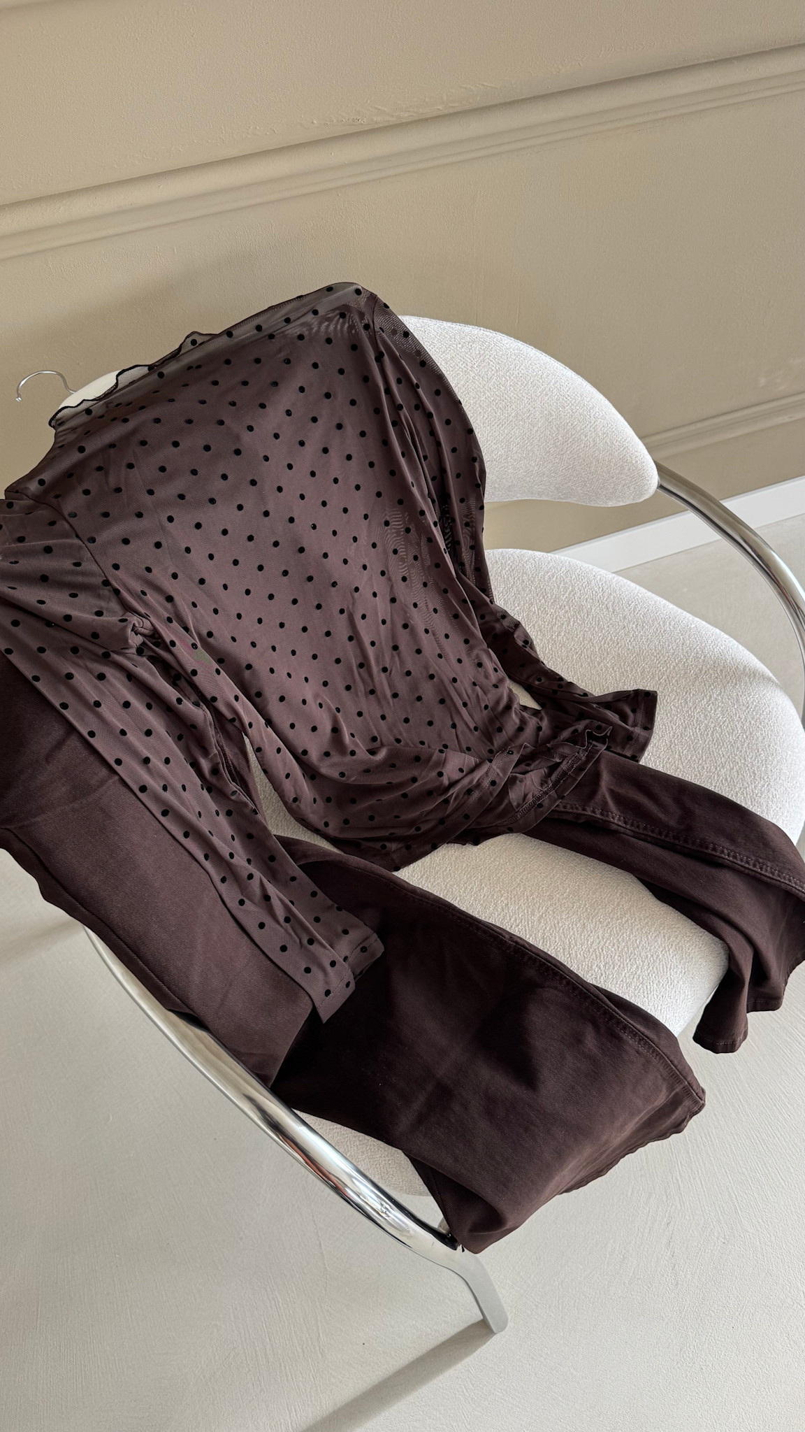 Seethrough longsleeve - brown dots