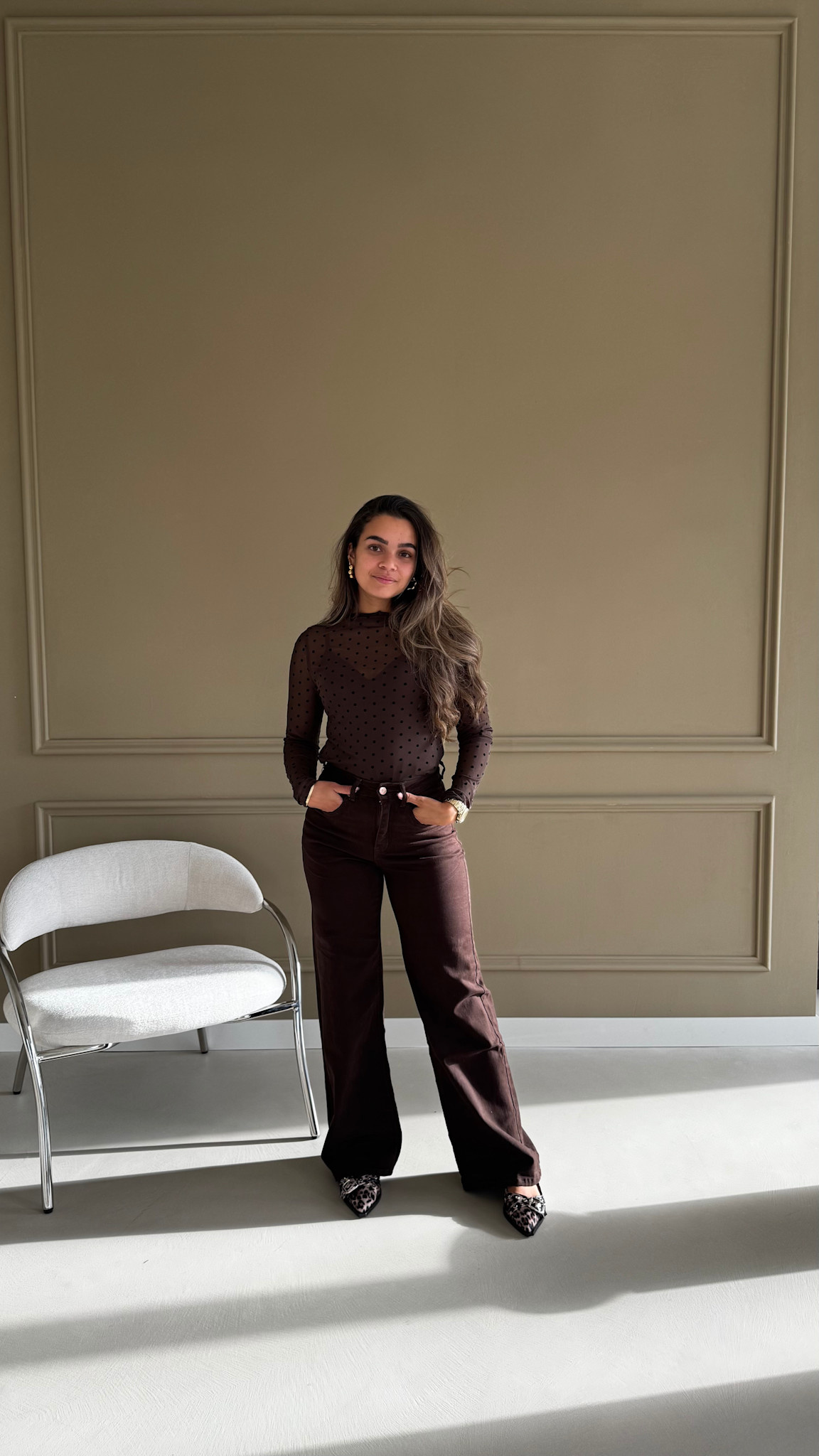 Jeans wide leg - brown