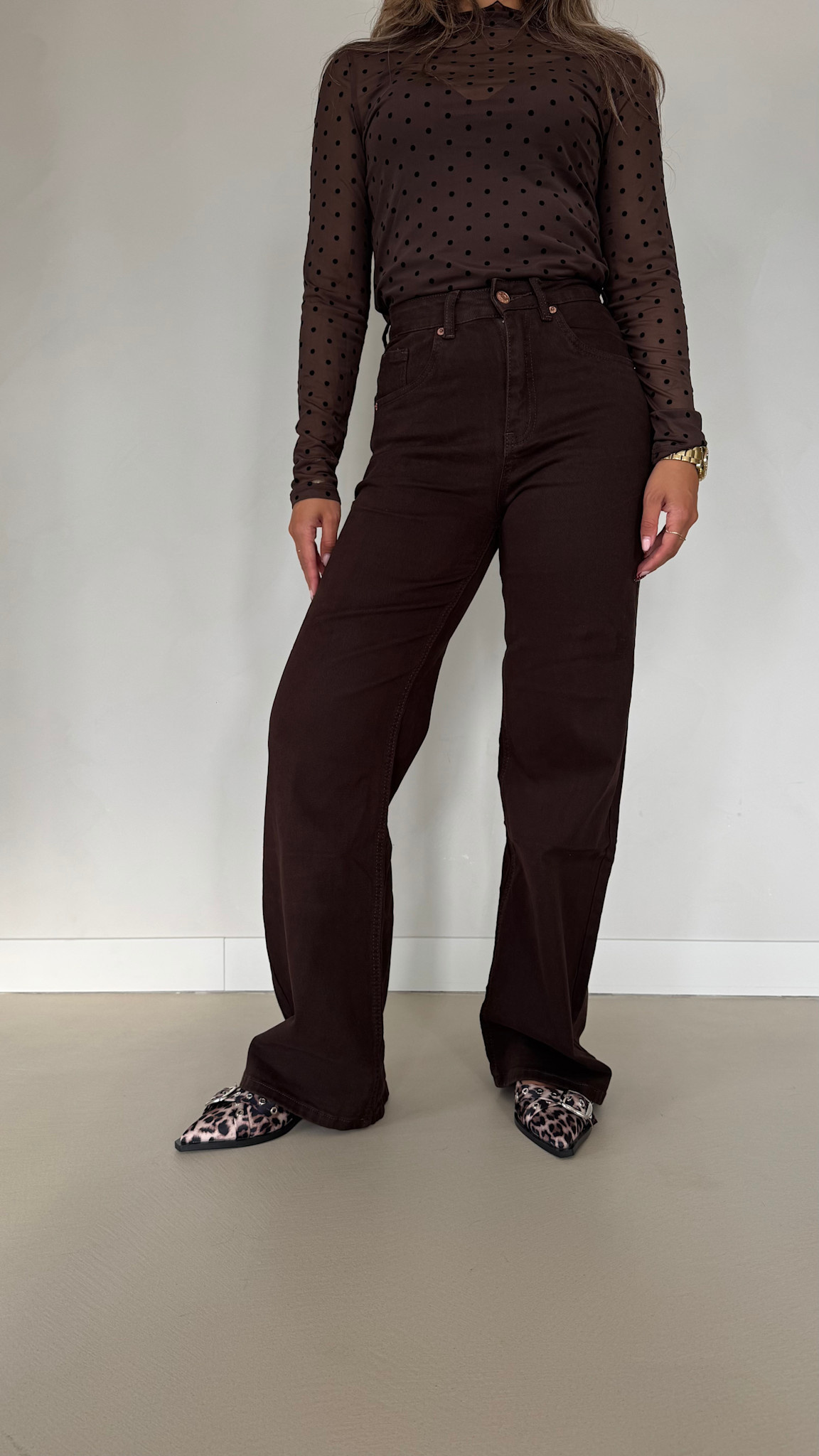 Jeans wide leg - brown