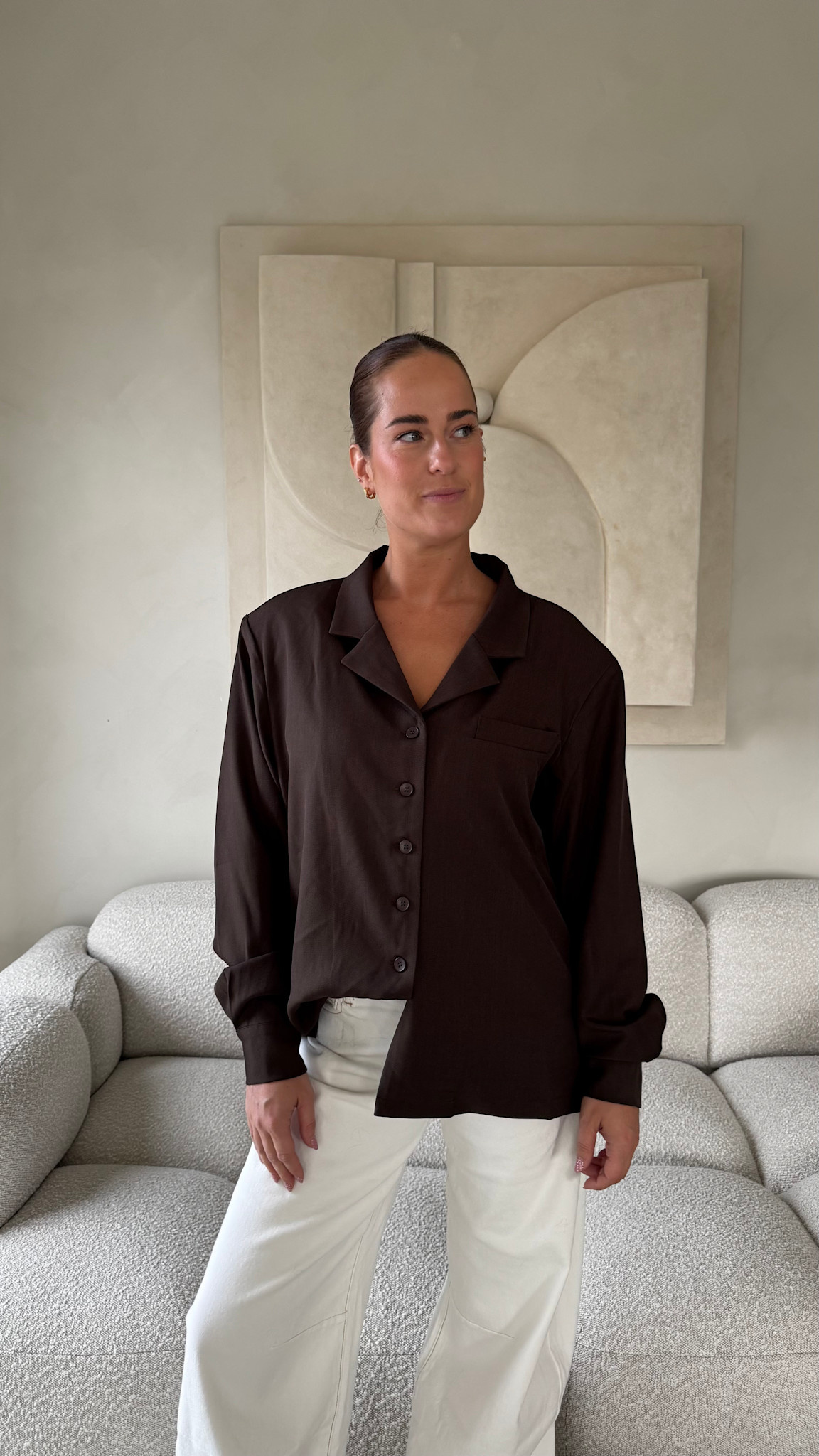 Blazer blouse - bruin