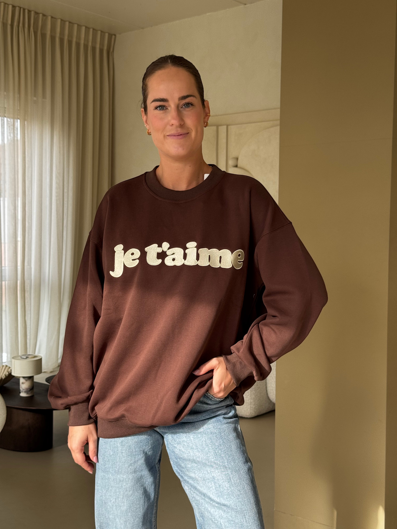 Sweater je t'aime - brown
