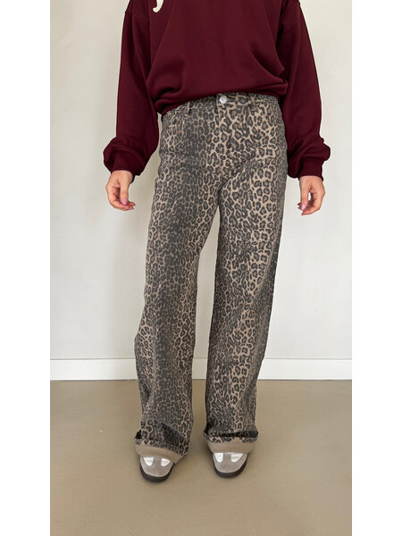 Stretch jeans extra long - leopard