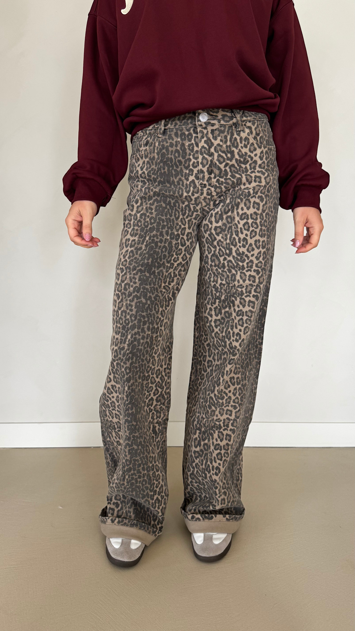 Stretch jeans extra long - leopard