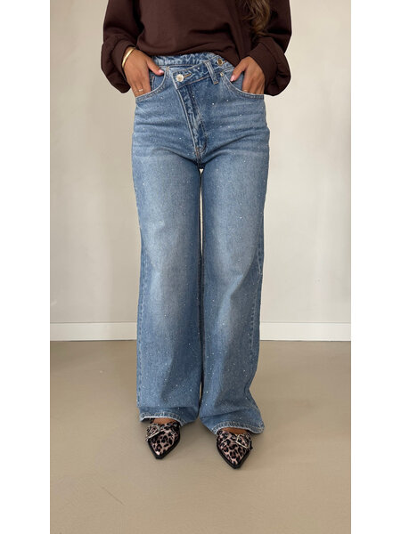 Crossover sparkle jeans - medium blue