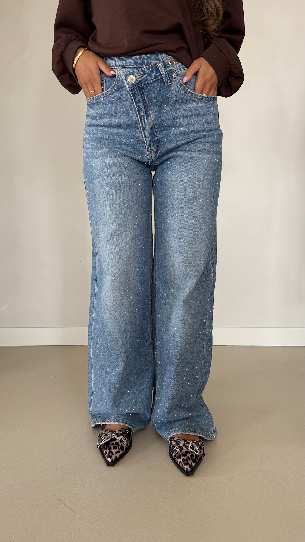 Crossover sparkle jeans - medium blue