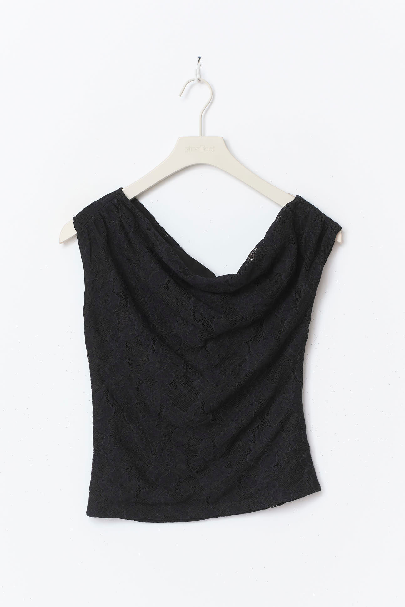 Asymmetric lace top 26691 black