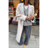 Long boucle coat 25983 cream