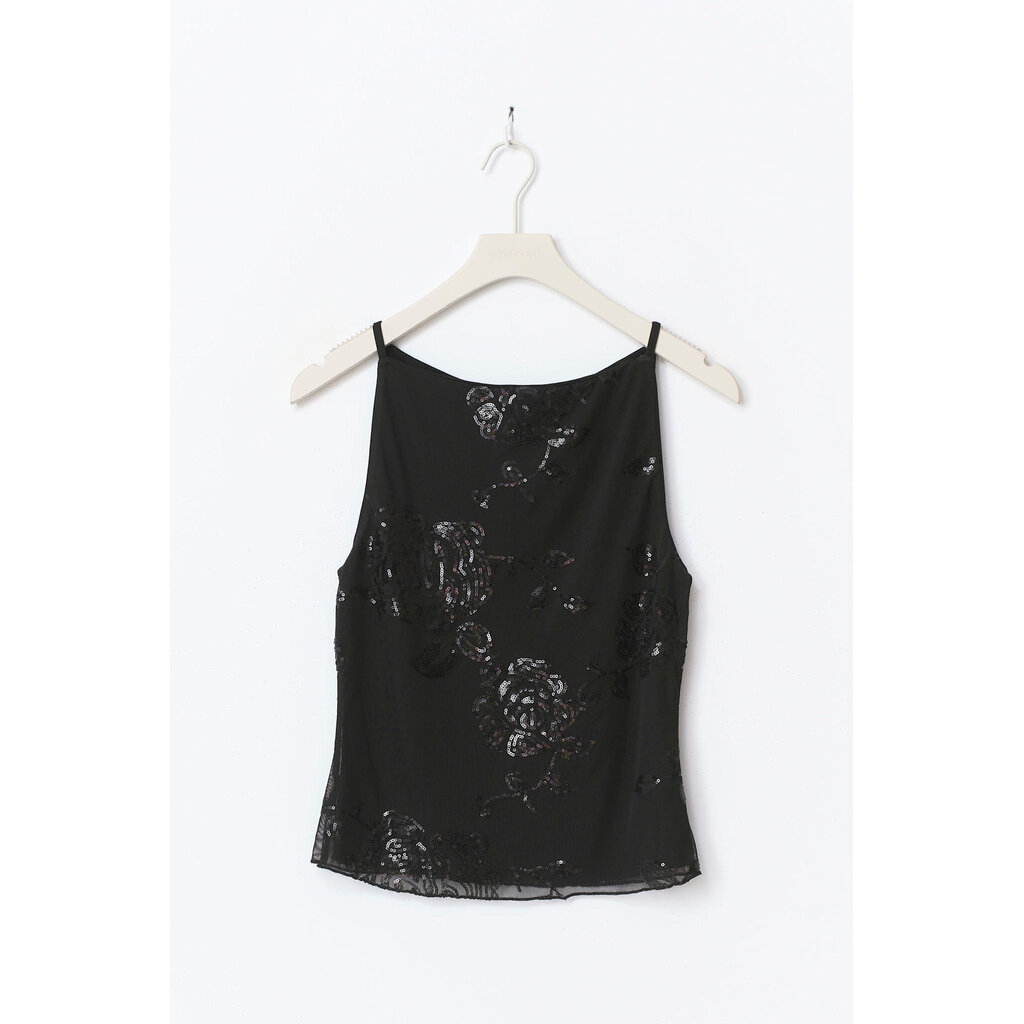 Gina Tricot Floral sequins top 26670 black