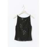 Floral sequins top 26670 black