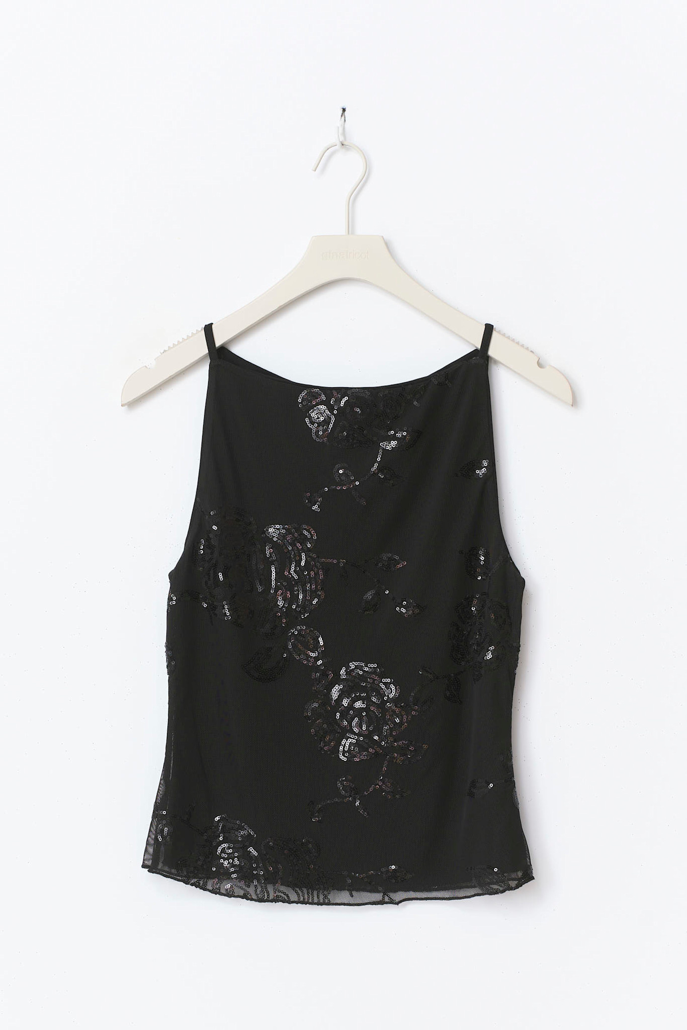 Floral sequins top 26670 black