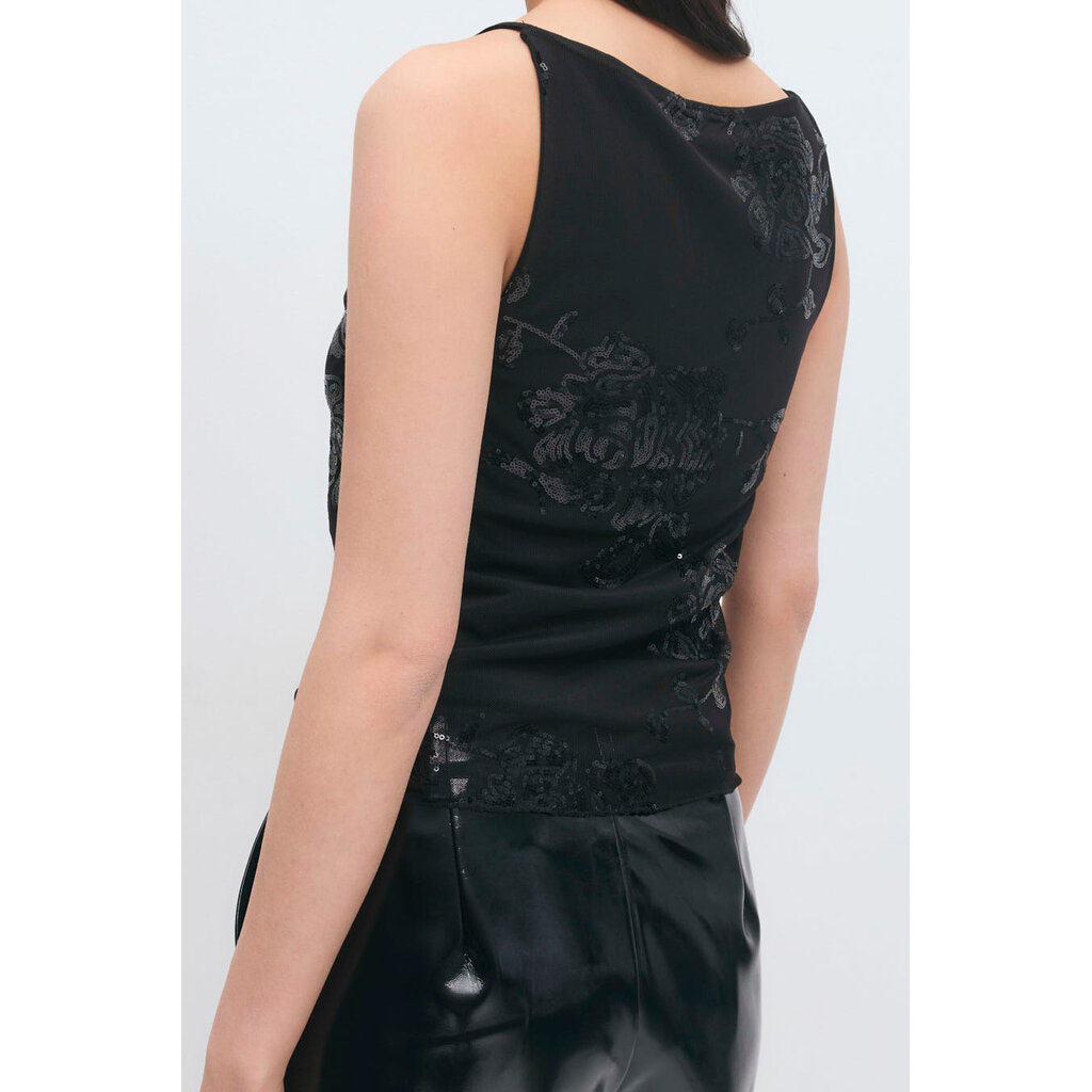 Gina Tricot Floral sequins top 26670 black