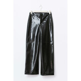 Coated pu straight trousers 25856 black