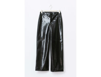 Coated pu straight trousers 25856 black