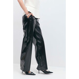 Coated pu straight trousers 25856 black