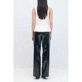 Coated pu straight trousers 25856 black