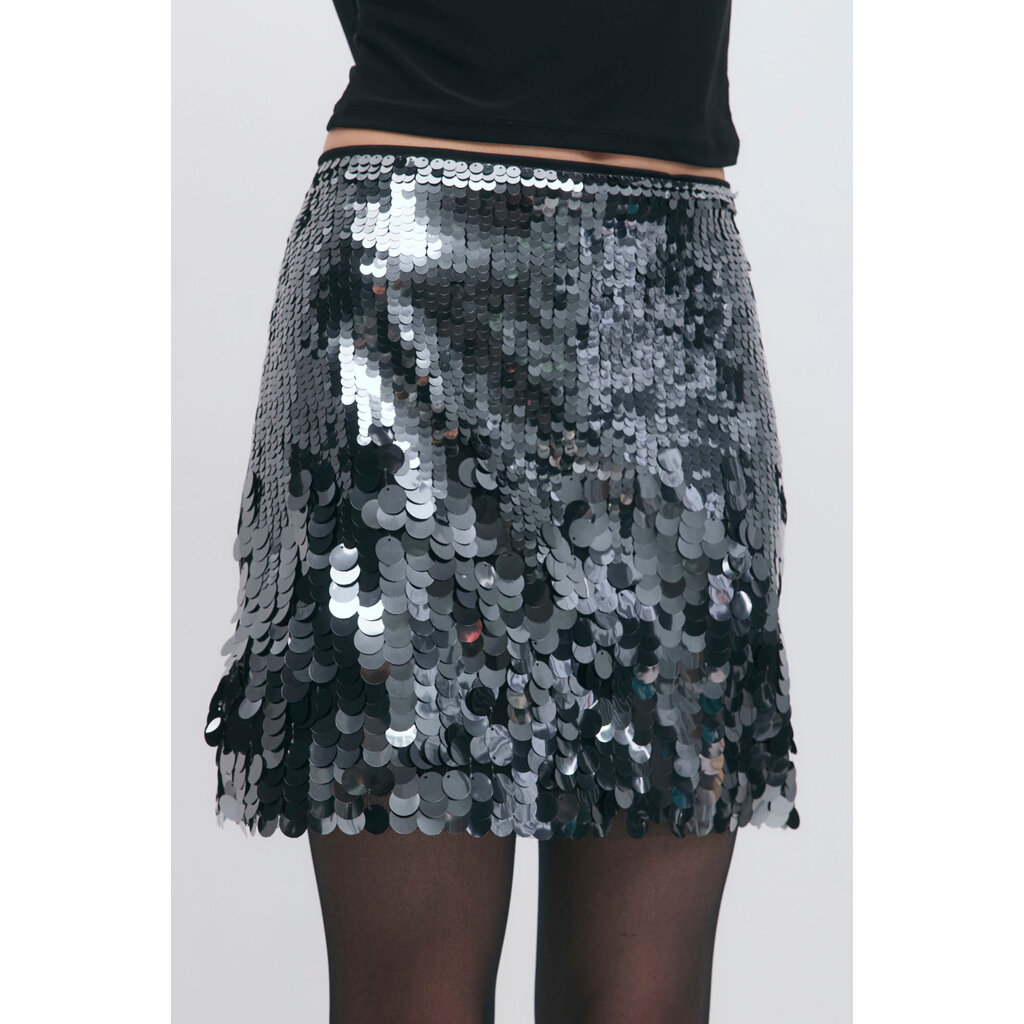 Gina Tricot Sequin mini skirt 26677 Dk green (6860)
