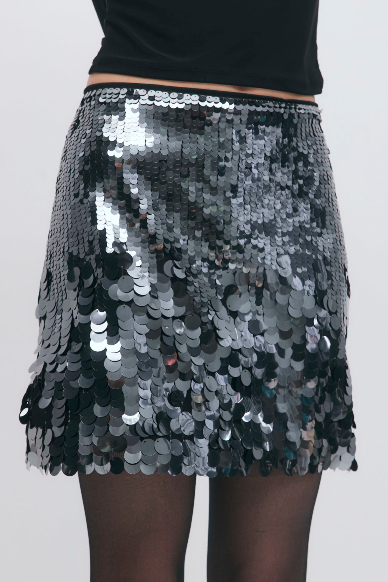 Sequin mini skirt 26677 Dk green (6860)